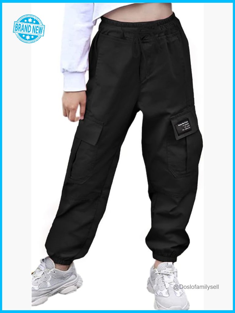 Cargo Jogger Pants Casual Drawstring Elastic Waist Multi Pocket Tapered Loose